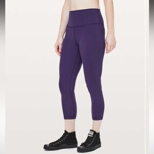 Purple lululemon align cropped leggings size 10